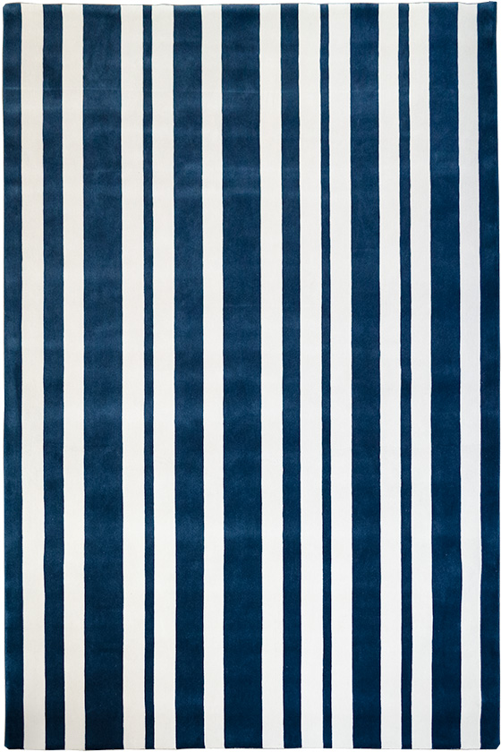 Blue and White Stripe Rug - SF Design